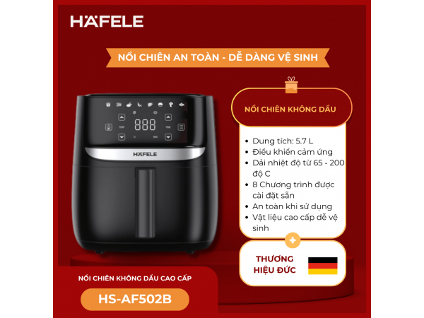 Nồi chiên không dầu Hafele HS-AF502B, dung tích 5.7L 535.43.713